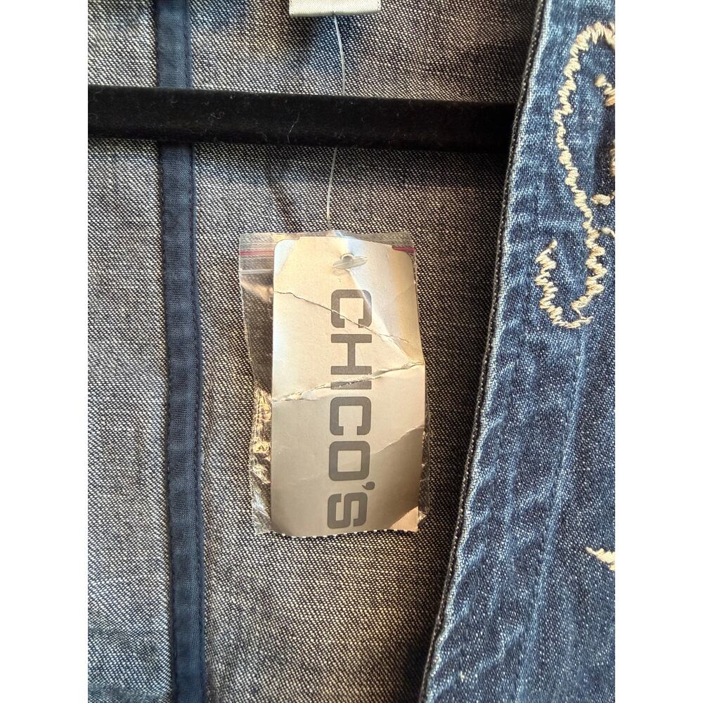 Chico's Jean Embroidered Jacket Size 1 Medium NWT - Picture 6 of 8